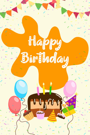 Birthday party invitations for friendsのイラスト素材