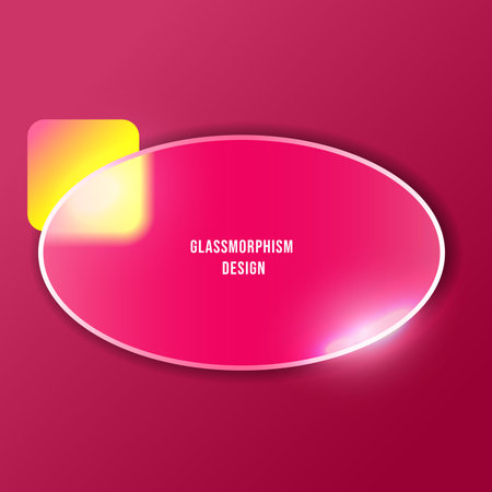 Modern minimalist background with a glowing pink oval and neon blur effect. Elegant composition for web design and presentations featuring smooth gradients and glossy reflections.のイラスト素材