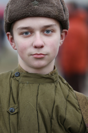 Belarus city of Gomel. Reconstruction of the battle of the Second World War .. 21.11.2016 year....