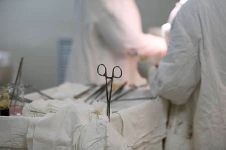 City Gomel Belarus 01june 2017. Gomel medical hospital.Medical tweezers for the operation.Surgery in the hospitalのeditorial素材