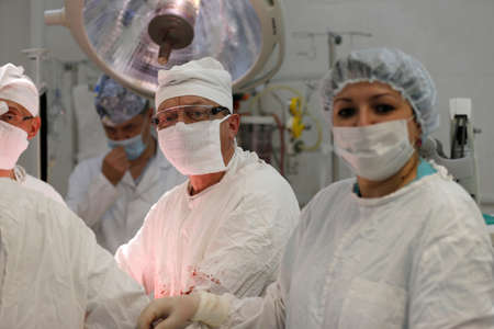 City Gomel Belarus 01june 2017. Gomel medical hospital.Doctors do the operation to an unknown patient.Surgical interventionのeditorial素材