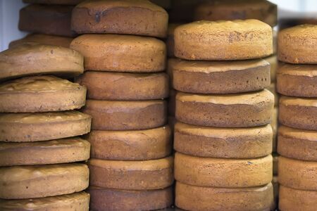 Many biscuit cakes for making cakesの写真素材