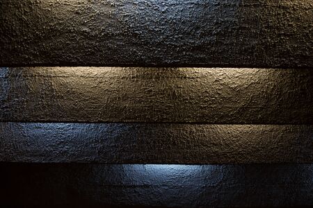 Dark ceiling texture with strips of lightの写真素材