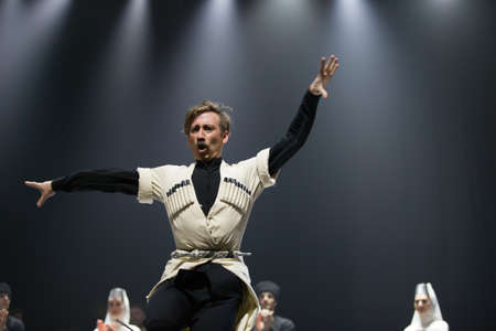 Belarus, Gomel, February 27, 2018. Concert hall. Speech of the national Georgian ballet Sukhishviliのeditorial素材