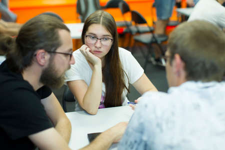 Belarus Minsk 05 August 2016 The Park of High Technologies. Competitions programmers.Students...