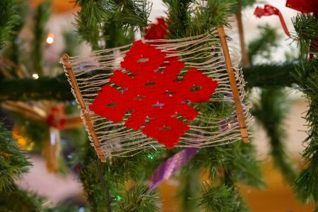 Slavic symbol on the Christmas tree. Slavic Christmas.の写真素材
