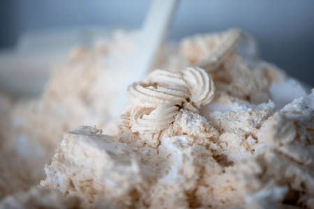 Beautiful texture of a culinary cream close up.Cream oil cake