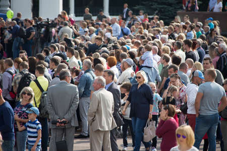 Belarus, the city of Gomel, September 15, 2018. Holiday City Day. Central Park.Crowd in which a lot of peopleのeditorial素材