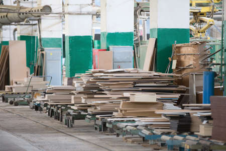 Woodworking plant. Workshop on processing of dreshesの写真素材