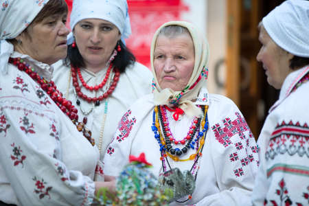 Belarus, Gomel, May 20, 2017. The National Belarusian Museum. Holiday of spring. An elderly woman in...