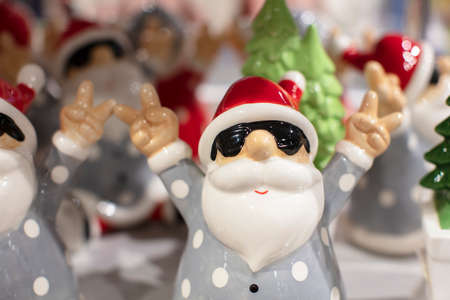 Toy Santa Claus at the Christmas market.の写真素材