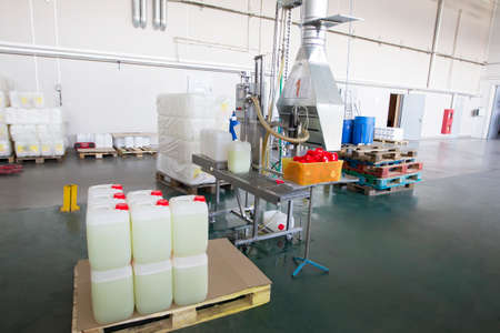 Belarus, the city of Mensk, April 12, 2019. Chemical production.Plastic packaging packaging...