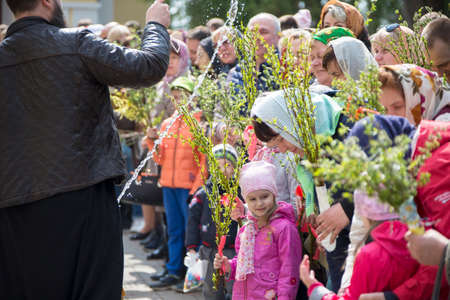 Belarus, Gomel, April 21, 2019. Palm Sunday is a church holiday