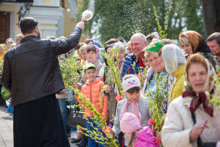 Belarus, Gomel, April 21, 2019. Palm Sunday is a church holiday