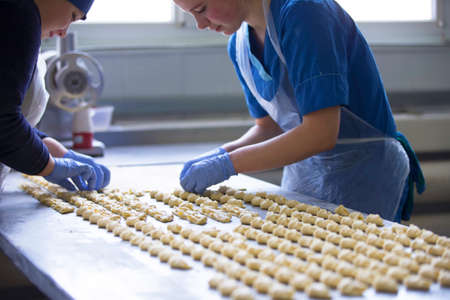 Culinary production.Industrial production of cookies and culinary products.の写真素材