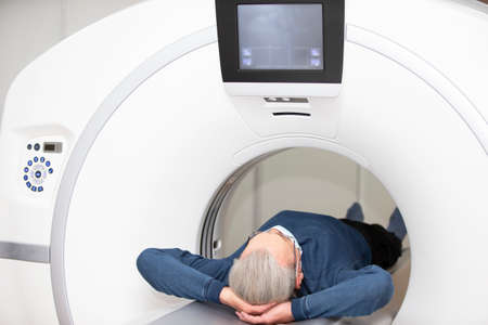 Hospital patients are doing magnetic resonance therapy.
