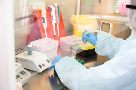 May 31, 2021. Belarus, the city of Gomil. Infectious Diseases Hospital. Doctor laboratory assistant...