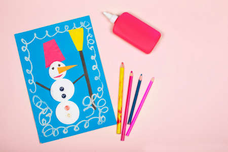Children's Christmas paper crafts. Application of children's creativity. Kindergarten and craft...