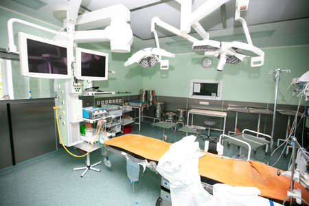 Equipment and medical devices in a modern operating roomのeditorial素材