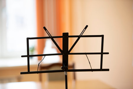 Empty music stand for wind instruments.の写真素材