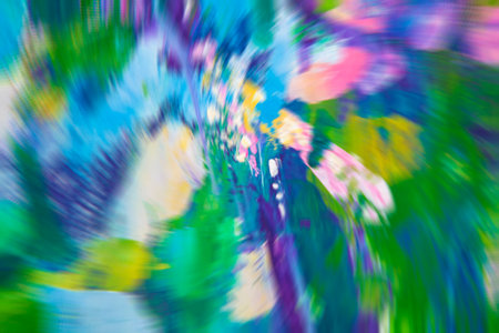 Swirling multi-colored abstraction from paint stains.の写真素材