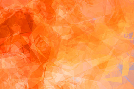 Orange uniform polygonal background with white spots.の写真素材