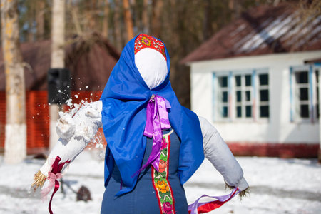 Ethnic doll for burning at the Russian holiday Maslanitsa.の写真素材