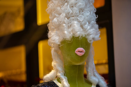 Extravagant creative female mannequin with a strange hairstyle in baroque style.の写真素材