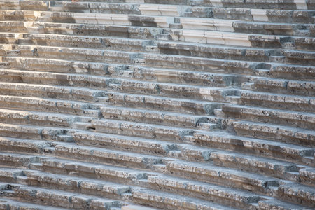 Part of an ancient amphitheater with a stone staircase.