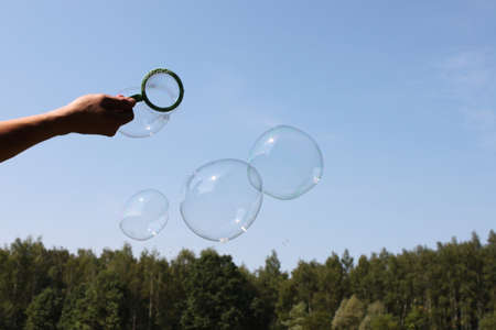 Bubbles flew over the meadow
