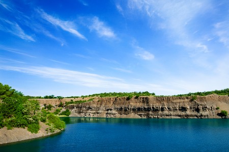 Beautiful Morning Landscape Of The Lake. Summer Backgroundの写真素材