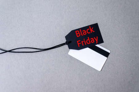 Black Friday. Mock Up Tag and Credit Card. Concept Sale