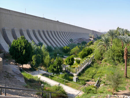 Africa, Egypt,  Aswan hydro-electric power station.の写真素材
