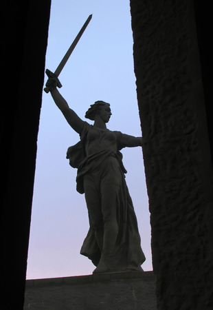 Volgograd, Russia - August 16, 2005: the Famous statue of the homeland-mother on the square in Volgograd, Russia - August 16, 2005.のeditorial素材
