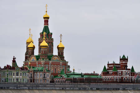 Cathedral of the Epiphany in cloudy weather. Russia Yoshkar-Ola 01.05.2021のeditorial素材