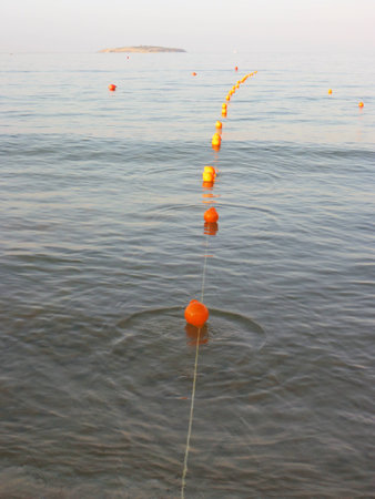 The buoys at seaの写真素材