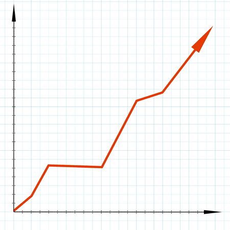 Ascending graph chartのイラスト素材