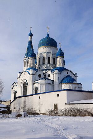 Russia, a suburb of St. Petersburg, the city of Gatchina, March 2, 2019, in the photo is the Cathedral of the Intercession of the Holy Virgin.のeditorial素材