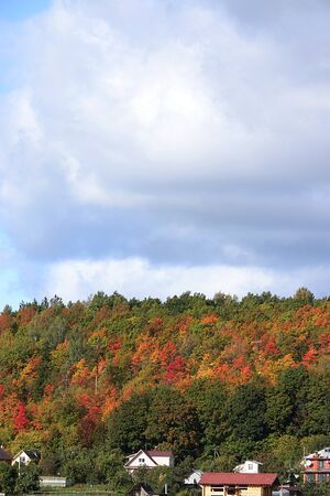 Russia, St. Petersburg, Voronny Gora, Duderhof, September 14, 2019. The photo shows the Duderhof Heights, a suburb of St. Petersburg and Voronny Gora, the highest place in the Leningrad Region during the golden autumn seasonのeditorial素材