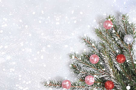 Christmas decorations, postcard, banner for showing, Happy new year 2021 background with bokeh...