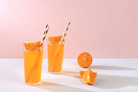 Modern still life with citrus fruitsの写真素材