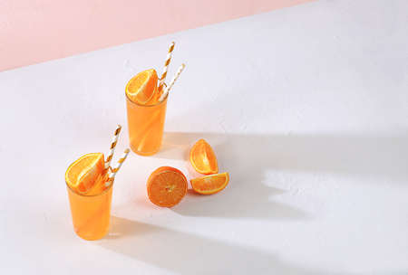Modern still life with citrus fruits