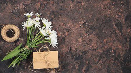 Abstract flower arrangement, autumn background, minimal holiday concept, creative modern daisies...