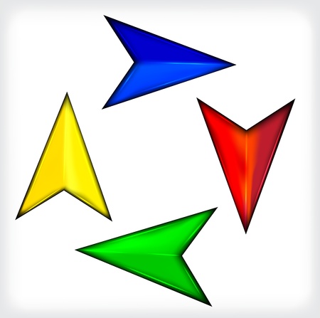 Colored short arrows. Set. Plastic.のイラスト素材