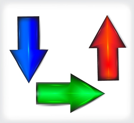 Plastic. A set of colored arrows.のイラスト素材