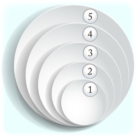 Paper round icons with numbers.のイラスト素材