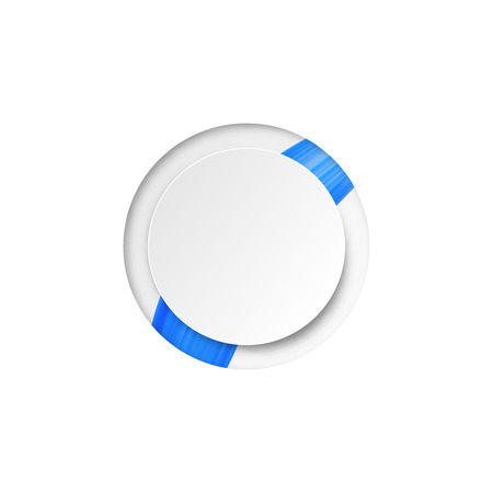 White round background with blue painted decoration. Vector paper illustration.のイラスト素材