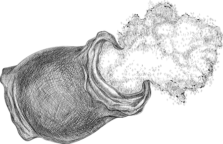 Bag of flour isolated on white background. Vector illustration.のイラスト素材