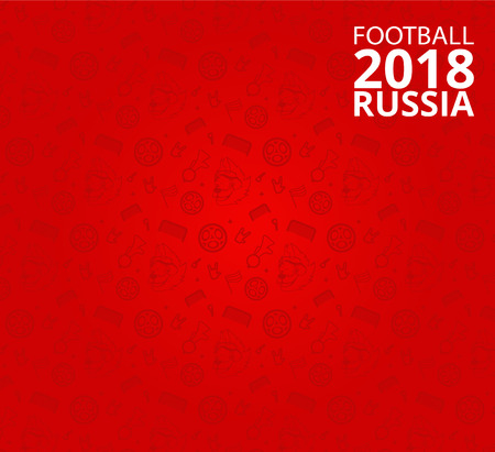 Red Russia 2018 world cup football background with symbolic pattern. Vector illustration.のイラスト素材