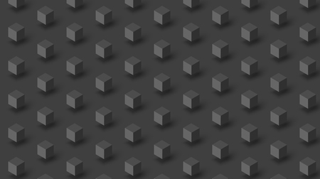 Black abstract background with geometric 3d cubes pattern. Vector texture illustration.
のイラスト素材